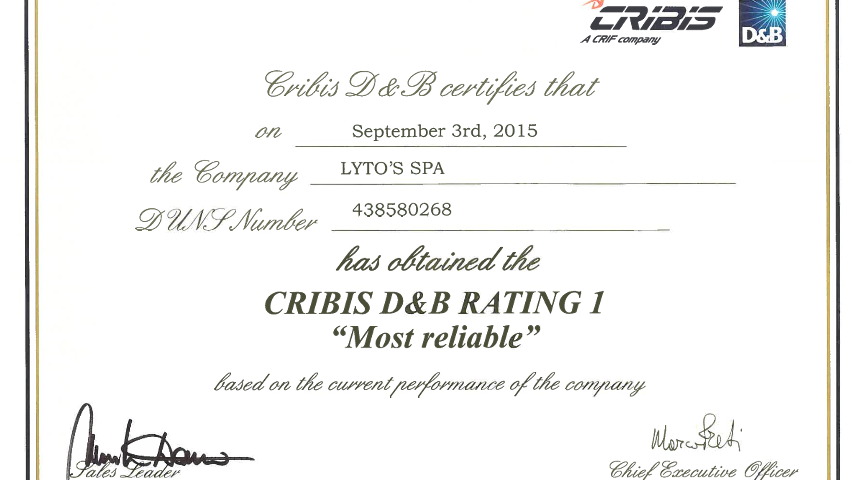 Cribis Certificato Lytos