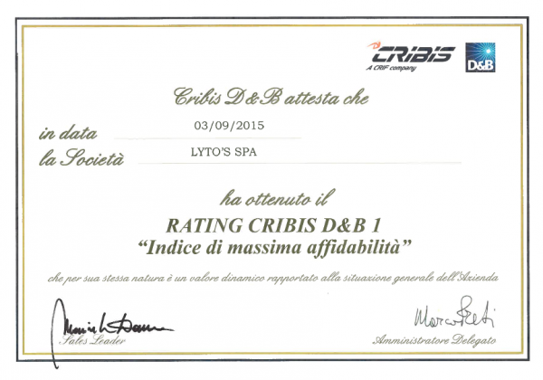 Cribis Certificato Lytos